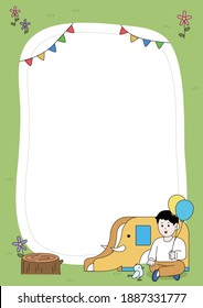 the recruitment of children, Picnic,trip,homework diary illustration set. letter,paper,child, children, kid Vector drawing. Hand drawn style.