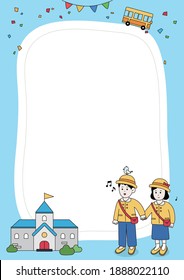 the recruitment of children, Picnic,trip,homework diary illustration set. letter,paper,child, children, kid Vector drawing. Hand drawn style.
