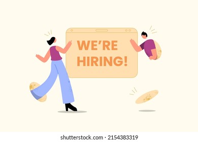 Recruitment concept in flat design