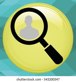 Recruitment concept. Hand Zoom Magnifying Glass