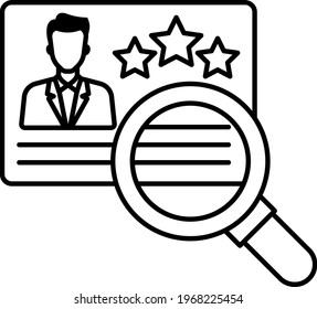 Recruitment Concept, Hrm symbol, Finding Right Candidate Vector Icon Design, Head hunting Symbol on white background, Business Character Stock Illustration, Magnify Glass with worker avatar pictogram