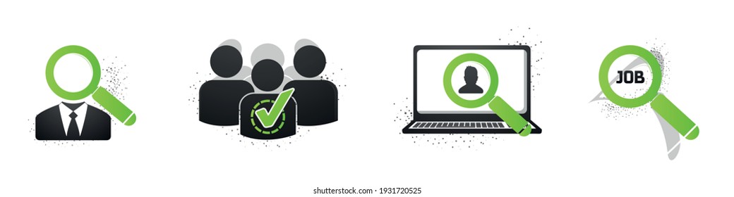 Recruitment Concept Icon Set - Vector Illustrations Isolated On White Background