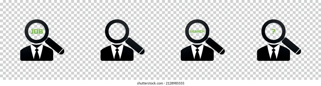 Recruitment Concept Icon Set - Vector Illustrations Isolated On Transparent Background