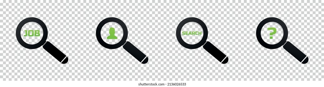 Recruitment Concept Icon Set - Vector Illustrations Isolated On Transparent Background