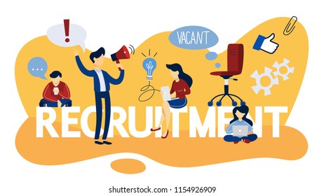 Recruitment concept. Idea of choosing a candidate to hire. Human resources management. Flat line vector illustration