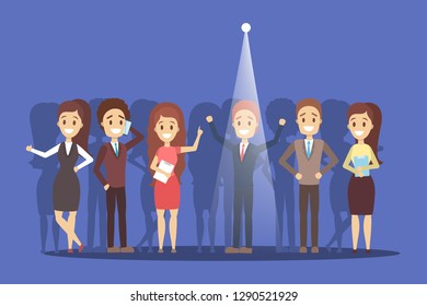 Recruitment concept. Idea of choosing a candidate to hire. Human resources management. Flat vector illustration