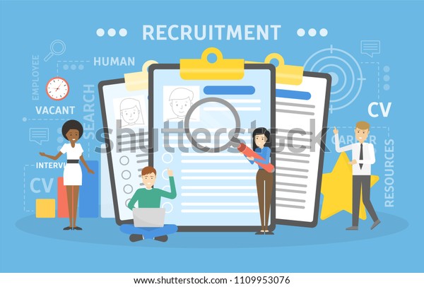 Recruitment Concept Illustration Idea New Staff Stock Vector (Royalty ...