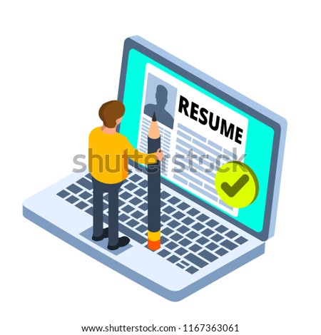 Recruitment concept. Isometric vector illustration