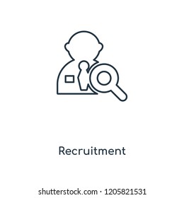 Recruitment concept line icon. Linear Recruitment concept outline symbol design. This simple element illustration can be used for web and mobile UI/UX.