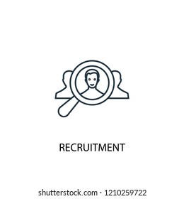 recruitment concept line icon. Simple element illustration. recruitment  concept outline symbol design. Can be used for web and mobile UI/UX