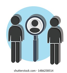 Recruitment concept on white background. Flat vector illustration for web.