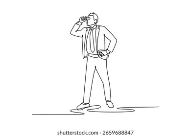 Conceito de recrutamento. Design de desenho de linha única. Ilustração gráfica vetorial