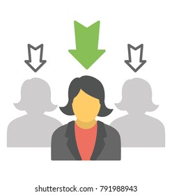 Recruitment concept vector icon in flat design 
