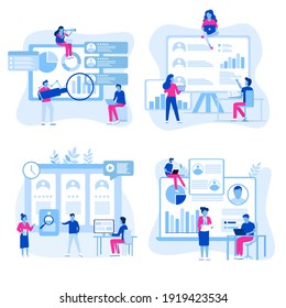 Recruitment Concept for web page, banner, presentation, social media, documents, cards, posters. Vector illustration