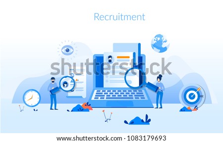 Recruitment Concept for web page, banner, presentation, social media, documents, cards, posters. Vector illustration