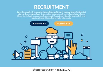 Concepto de contratación para página web. Ilustración del vector