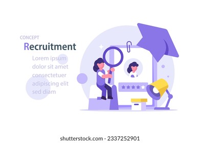 Recruitment concept,Idea of employment and job interview. Recruitment manager searching. Job candidate for a start up project