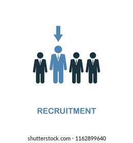 Recruitment creative icon. Simple illustration. Recruitment icon from human resources collection. Two colors element for web, apps, software, print.
