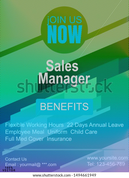 Recruitment Design Poster Banner Template 2019 Stock Vector