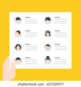 Recruitment. Find person for job opportunity, vector illustration design. Concept search better candidate for open position. We are hiring, hr. Job offer. Wanted employee, staff.