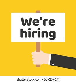Recruitment. Find person for job opportunity, vector illustration design. Concept search better candidate for open position. We are hiring, hr. Job offer. Wanted employee, staff.