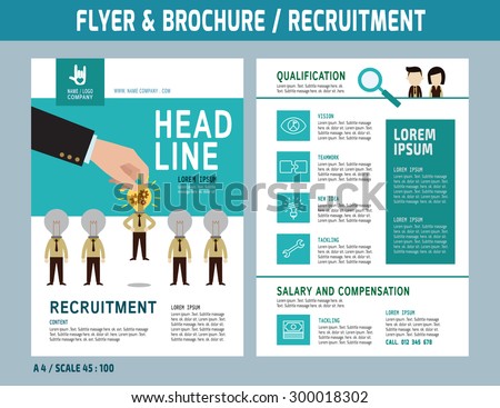 recruitment flyer design vector template a 4 stock vector royalty