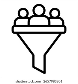 Recruitment Funnel Icon Element For Design