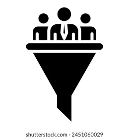Icono de embudo de reclutamiento Ilustración vectorial de línea