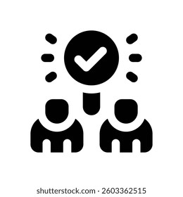 recruitment glyph icon. Strong and solid vector icon for websites, mobile interfaces, presentations, and visual branding. High quality and easy to edit.