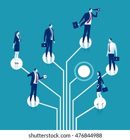 Recruitment. Group of business persons standing on logic tree. Business concept illustration.