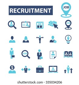 Recruitment, Headhunter, Job  Icons, Signs Vector Concept Set For Infographics, Mobile, Website, Application
