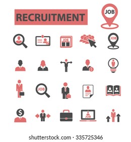 recruitment, headhunter, Job  icons, signs vector concept set for infographics, mobile, website, application
