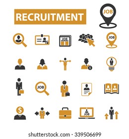 recruitment, headhunter, Job  icons, signs vector concept set for infographics, mobile, website, application
