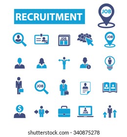 recruitment, headhunter, Job  icons, signs vector concept set for infographics, mobile, website, application
