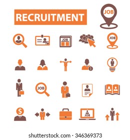 recruitment, headhunter, Job  icons, signs vector concept set for infographics, mobile, website, application 