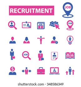 recruitment, headhunter, Job  icons, signs vector concept set for infographics, mobile, website, application
