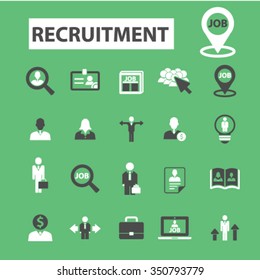 recruitment, headhunter, Job  icons, signs vector concept set for infographics, mobile, website, application