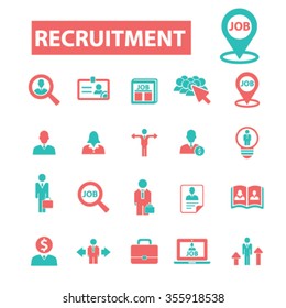 recruitment, headhunter, Job  icons, signs vector concept set for infographics, mobile, website, application

