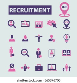 recruitment, headhunter, Job  icons, signs vector concept set for infographics, mobile, website, application
