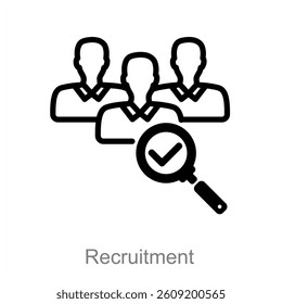 Recruitment and hiring icon concept