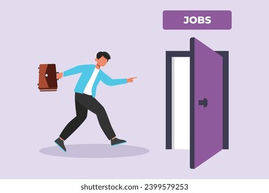 Recruitment or hiring process concept. Colored flat vector illustration isolated.
