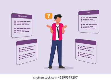 Recruitment or hiring process concept. Colored flat vector illustration isolated.
