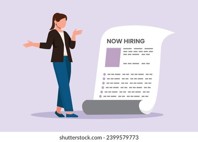 Recruitment or hiring process concept Colored flat vector illustration isolated