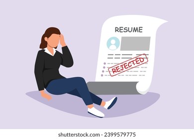 Recruitment or hiring process concept Colored flat vector illustration isolated