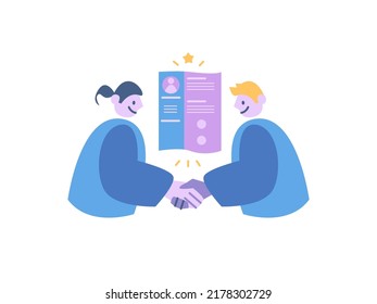 Recruitment HR Human Resources Work Candidate Recruiting Job Offer Vector Illustration Recruiter Resume Business Flat Recruit Talent