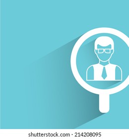 recruitment, human resource concept on blue background