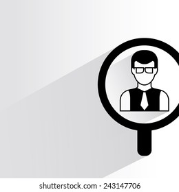recruitment, human resource concept on white background, flat and shadow theme