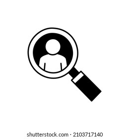 Recruitment Icon in black flat glyph, filled style isolated on white background