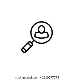 Recruitment Icon  in black line style icon, style isolated on white background