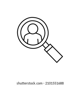 Recruitment Icon  in black line style icon, style isolated on white background